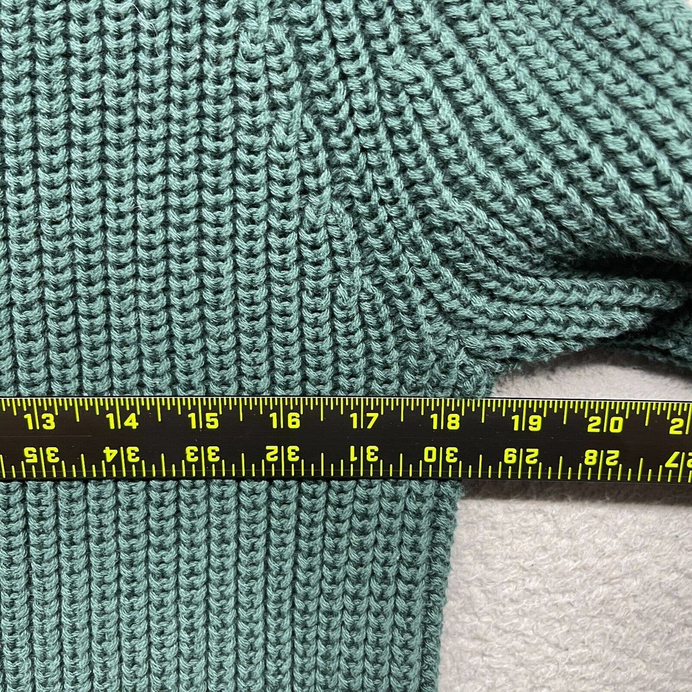 J Crew Womens Sweater Green Chunky Long Sleeve Scoop Neck Pullover Knit Size M - Picture 8 of 10